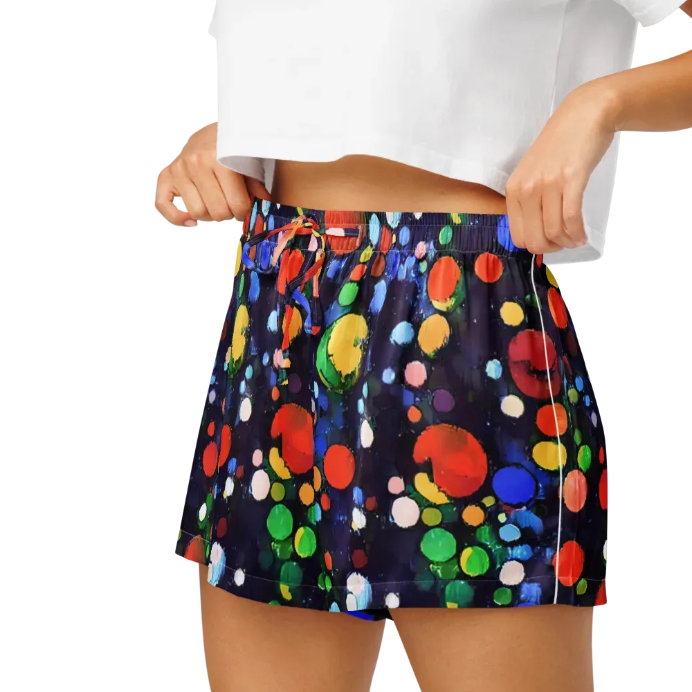 Painted Planetarium on Women's Pajama Shorts — Left