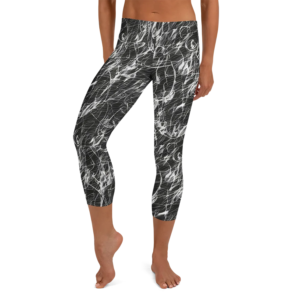 Ink Voltage on Capri Leggings — Front