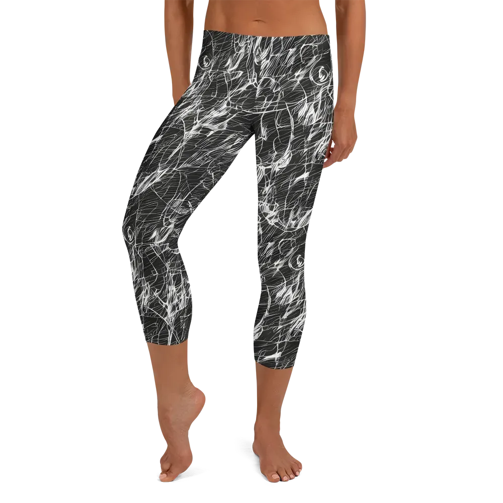 Ink Voltage on Capri Leggings — Front