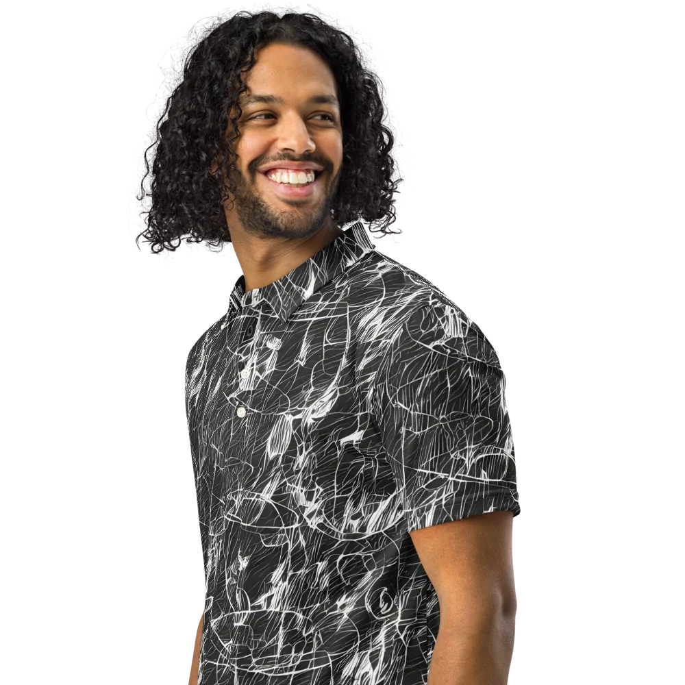 Ink Voltage on Men's Slim Fit Polo Shirt — Left Front
