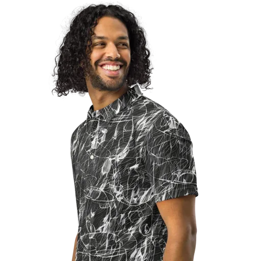 Ink Voltage on a Men's Slim Fit Polo Shirt