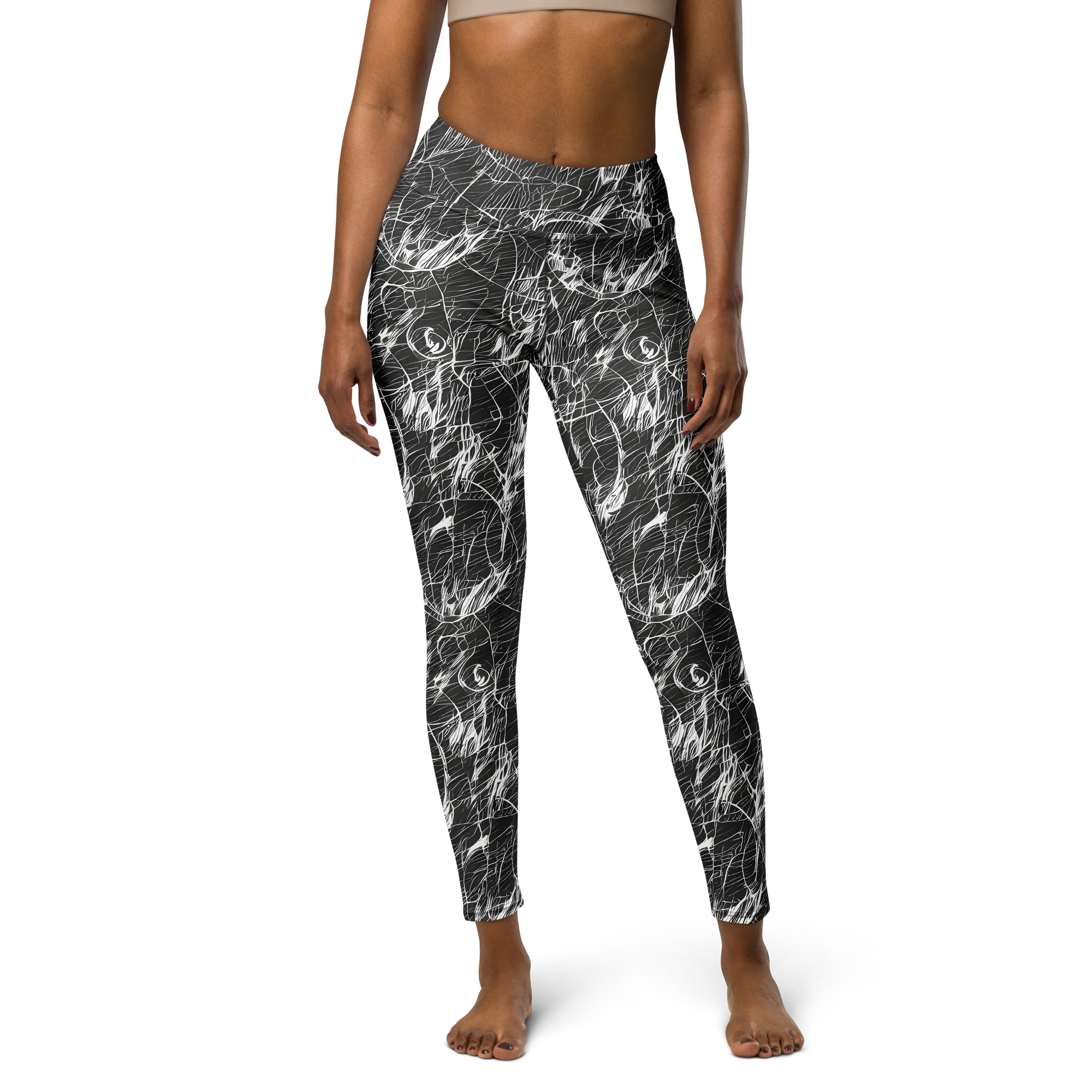 Ink Voltage on Yoga Leggings — Front