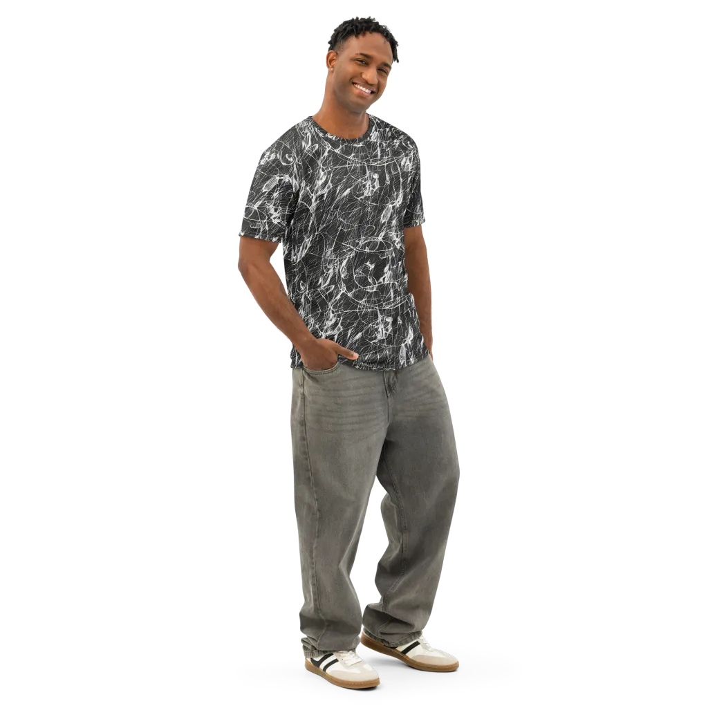Ink Voltage on Men's Cotton Crew Neck T-Shirt — Right Front