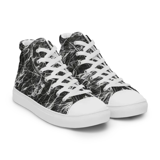 Ink Voltage on a Men's High Top Canvas Shoes