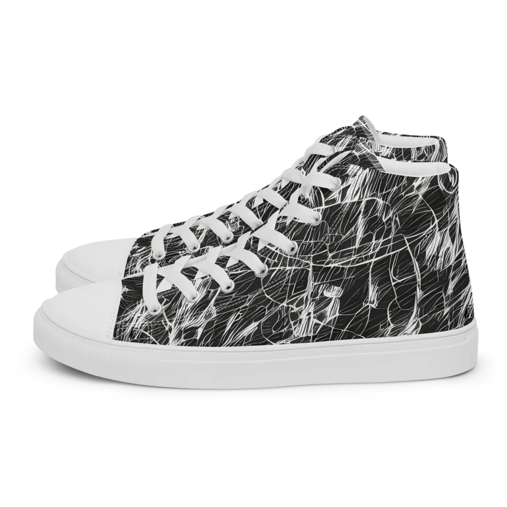 Ink Voltage on Men's High Top Canvas Shoes — Left