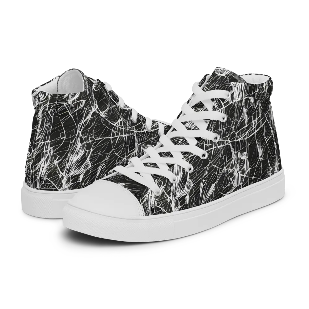 Ink Voltage on Men's High Top Canvas Shoes — Left