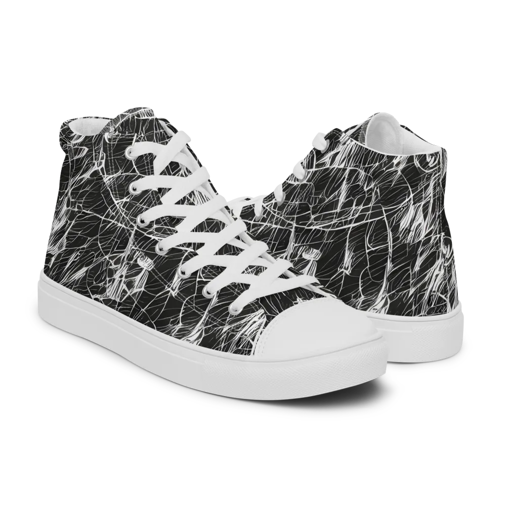 Ink Voltage on Men's High Top Canvas Shoes — Right