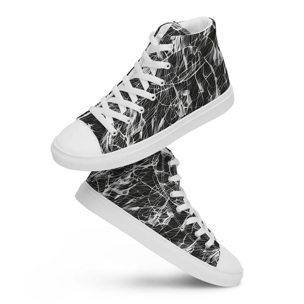 Ink Voltage on Men's High Top Canvas Shoes — Front