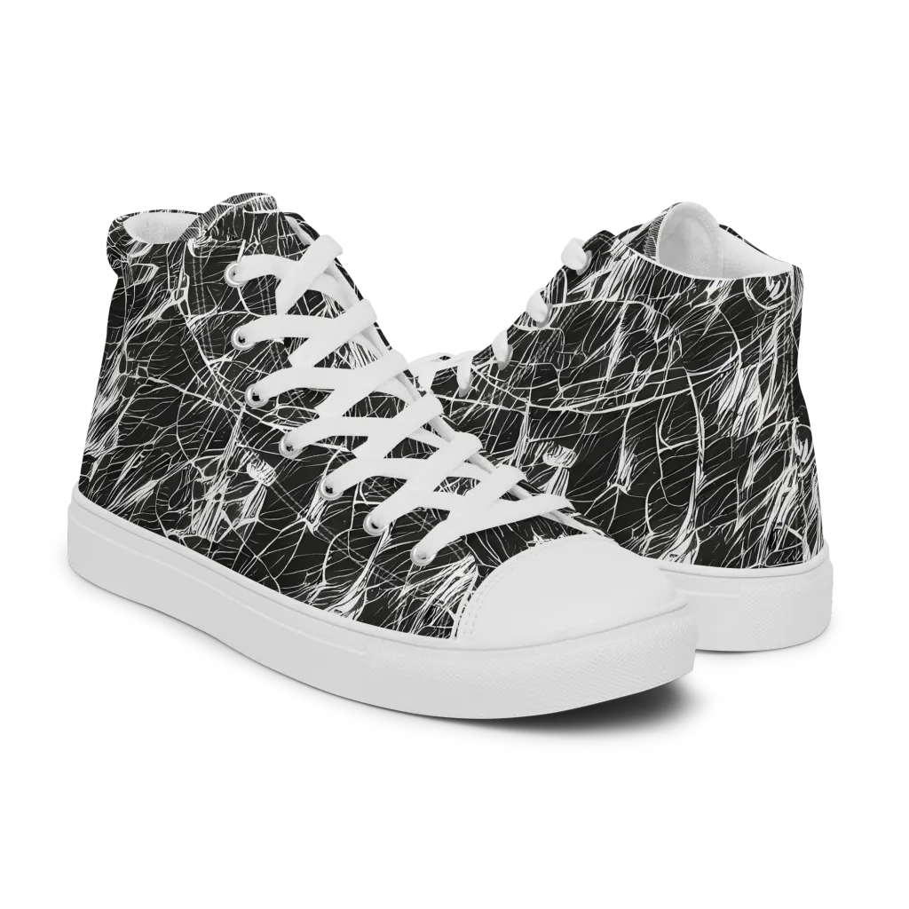 Ink Voltage on Women's High Top Canvas Shoes — Right