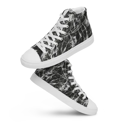 Ink Voltage on a Women's High Top Canvas Shoes