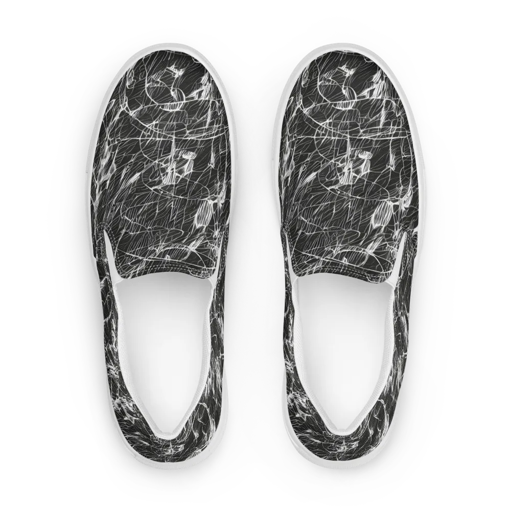 Ink Voltage on Men's Slip-On Canvas Shoes — Front