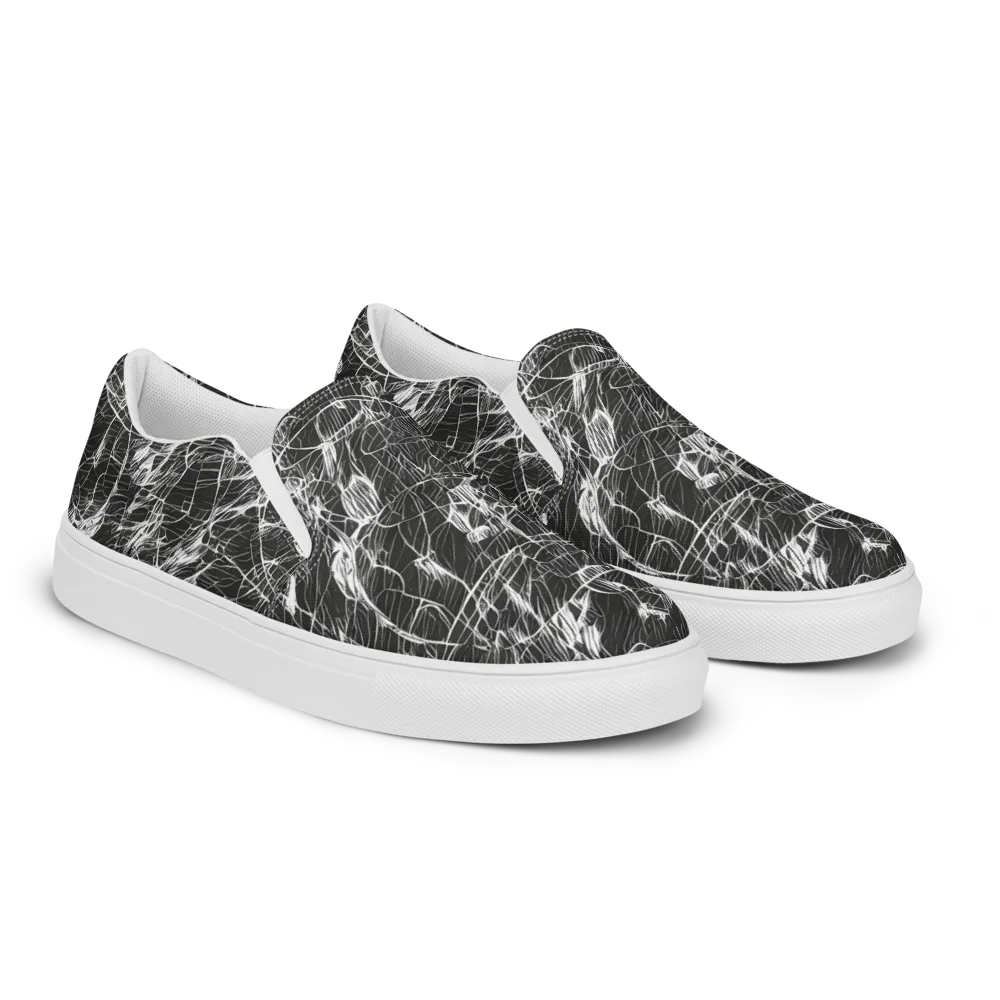 Ink Voltage on Men's Slip-On Canvas Shoes — Right Front