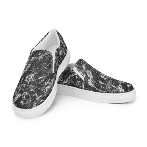 Ink Voltage on a Men's Slip-On Canvas Shoes