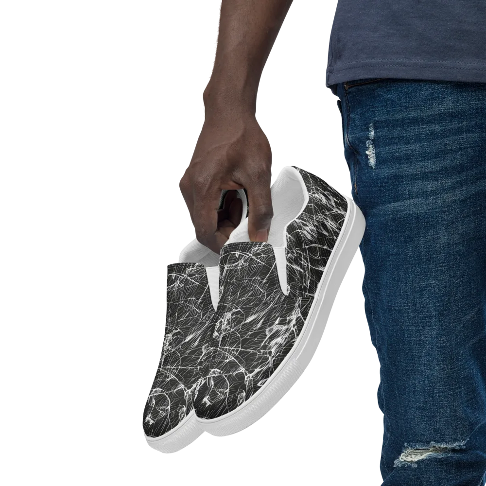 Ink Voltage on Men's Slip-On Canvas Shoes — Left Front