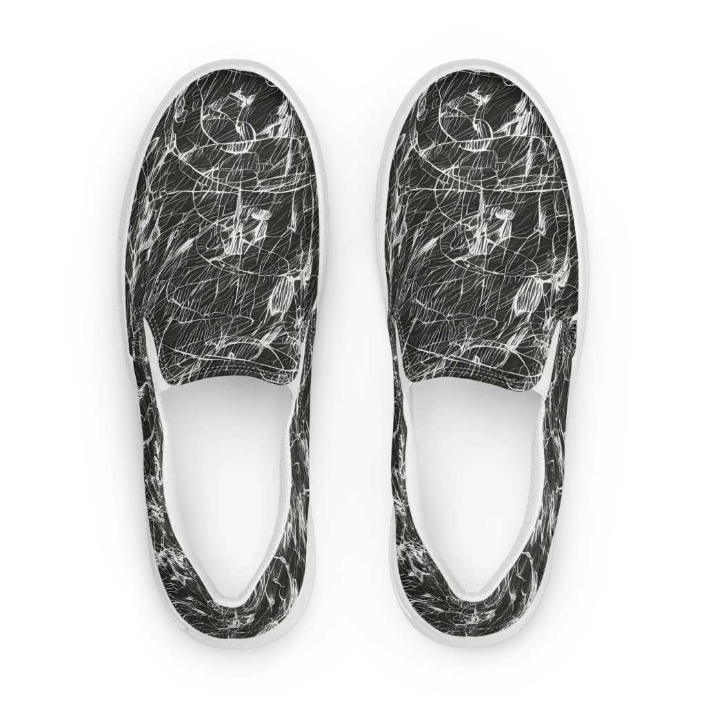Ink Voltage on Women's Slip-On Canvas Shoes — Front