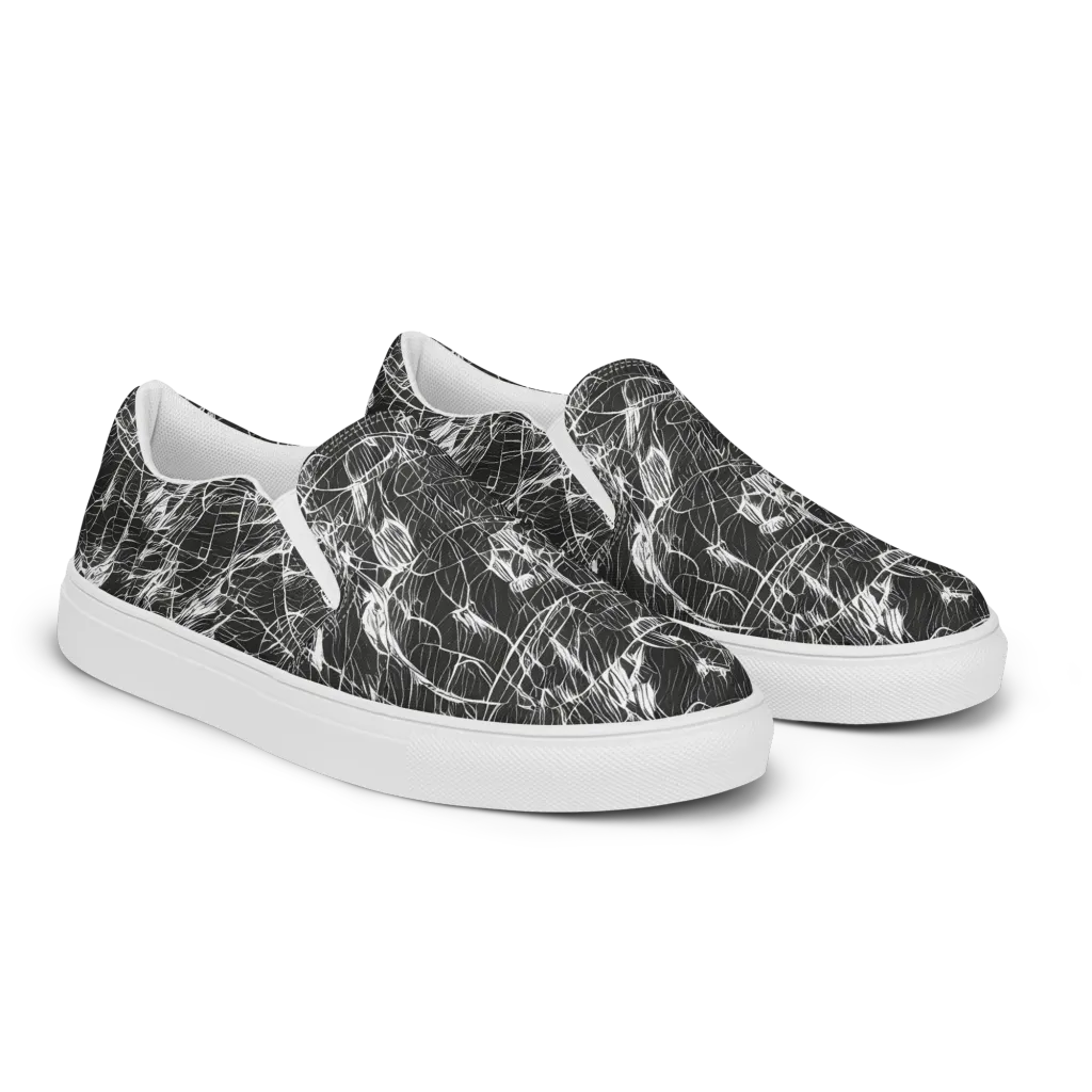 Ink Voltage on Women's Slip-On Canvas Shoes — Right Front