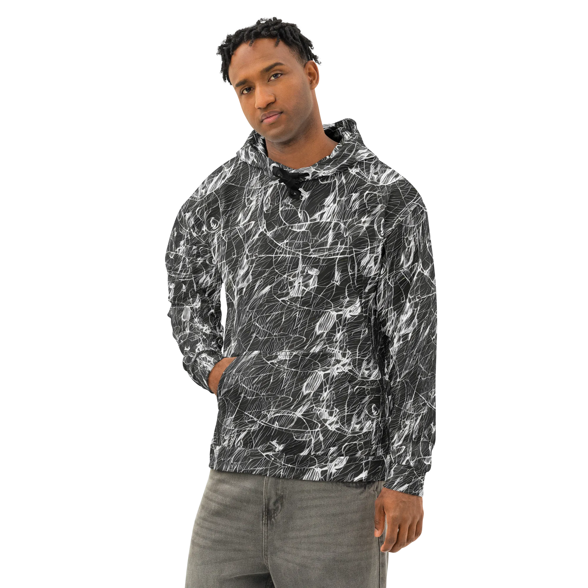 Ink Voltage on Cotton Hoodie — Left Front