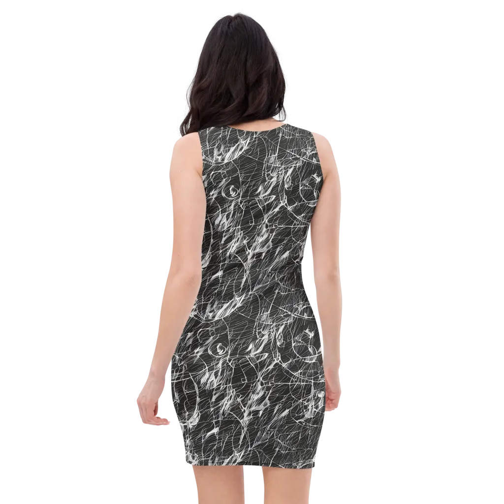 Ink Voltage on Bodycon Dress — Back