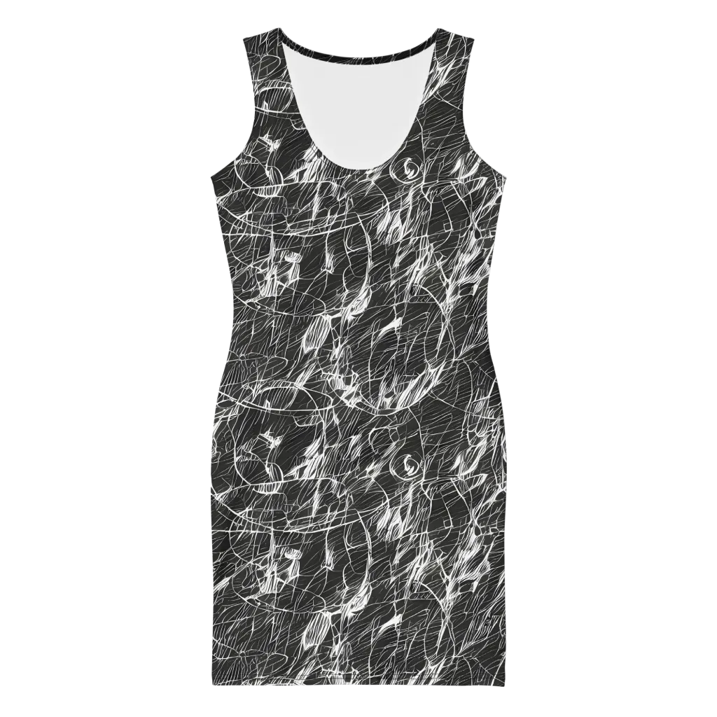 Ink Voltage on Bodycon Dress — Front