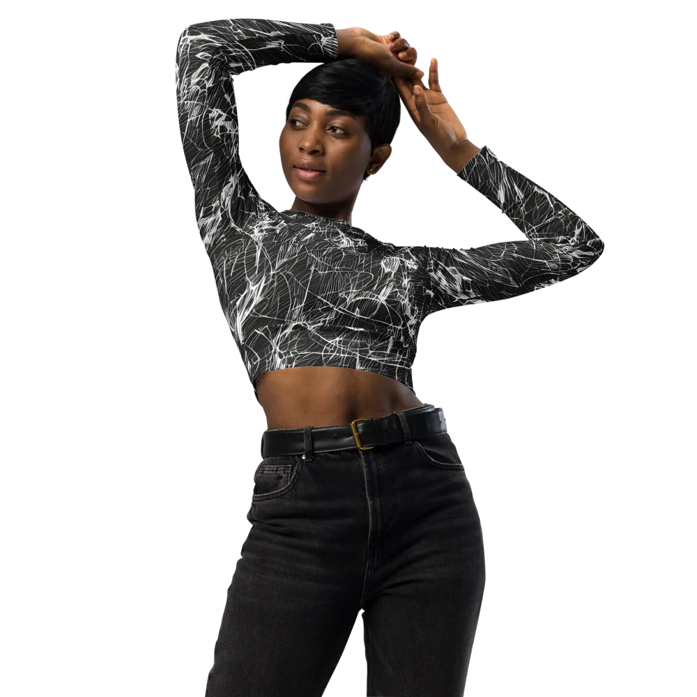 Ink Voltage on Long Sleeve Crop Top — Front
