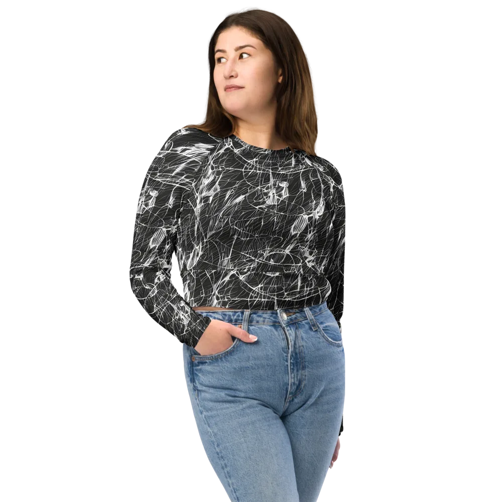 Ink Voltage on Long Sleeve Crop Top — Front