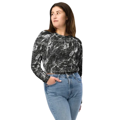 Ink Voltage on a Long Sleeve Crop Top