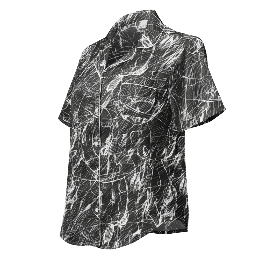 Ink Voltage on Women's Short Sleeve Pajama Top — Left Front