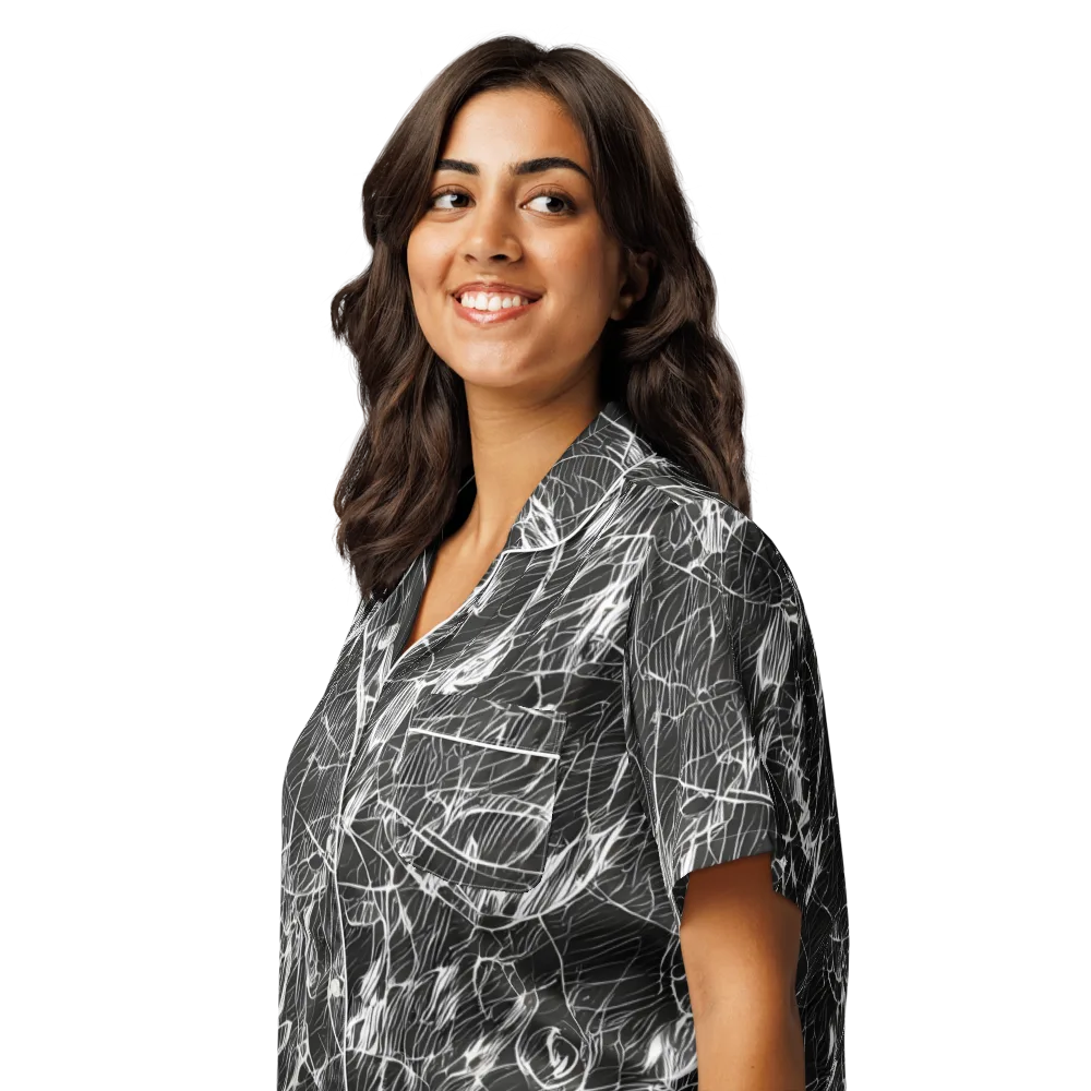 Ink Voltage on Women's Short Sleeve Pajama Top — Left Front