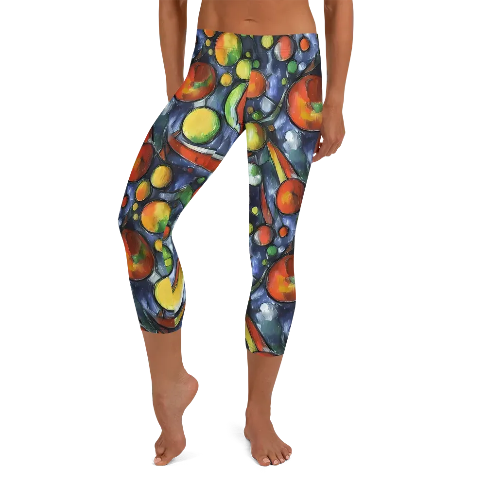 Jewel Tide on Capri Leggings — Front