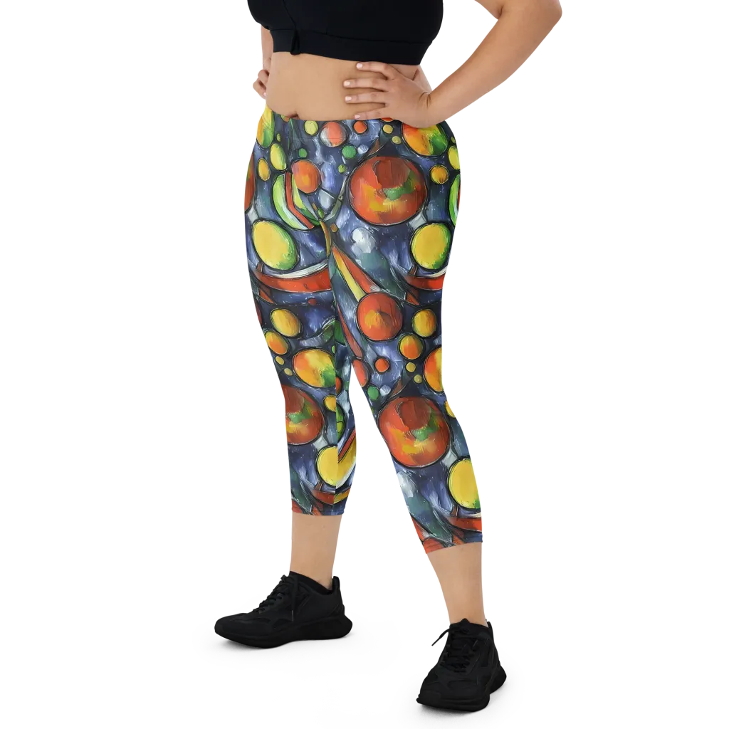 Jewel Tide on Capri Leggings — Front