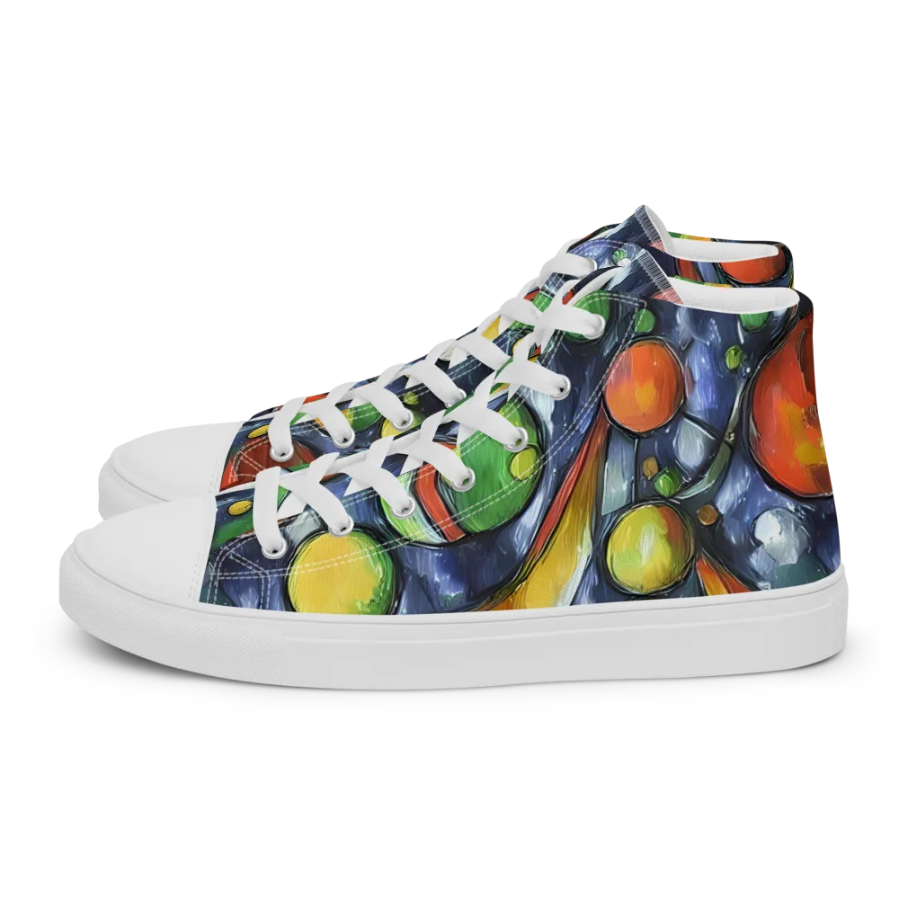 Jewel Tide on Men's High Top Canvas Shoes — Left