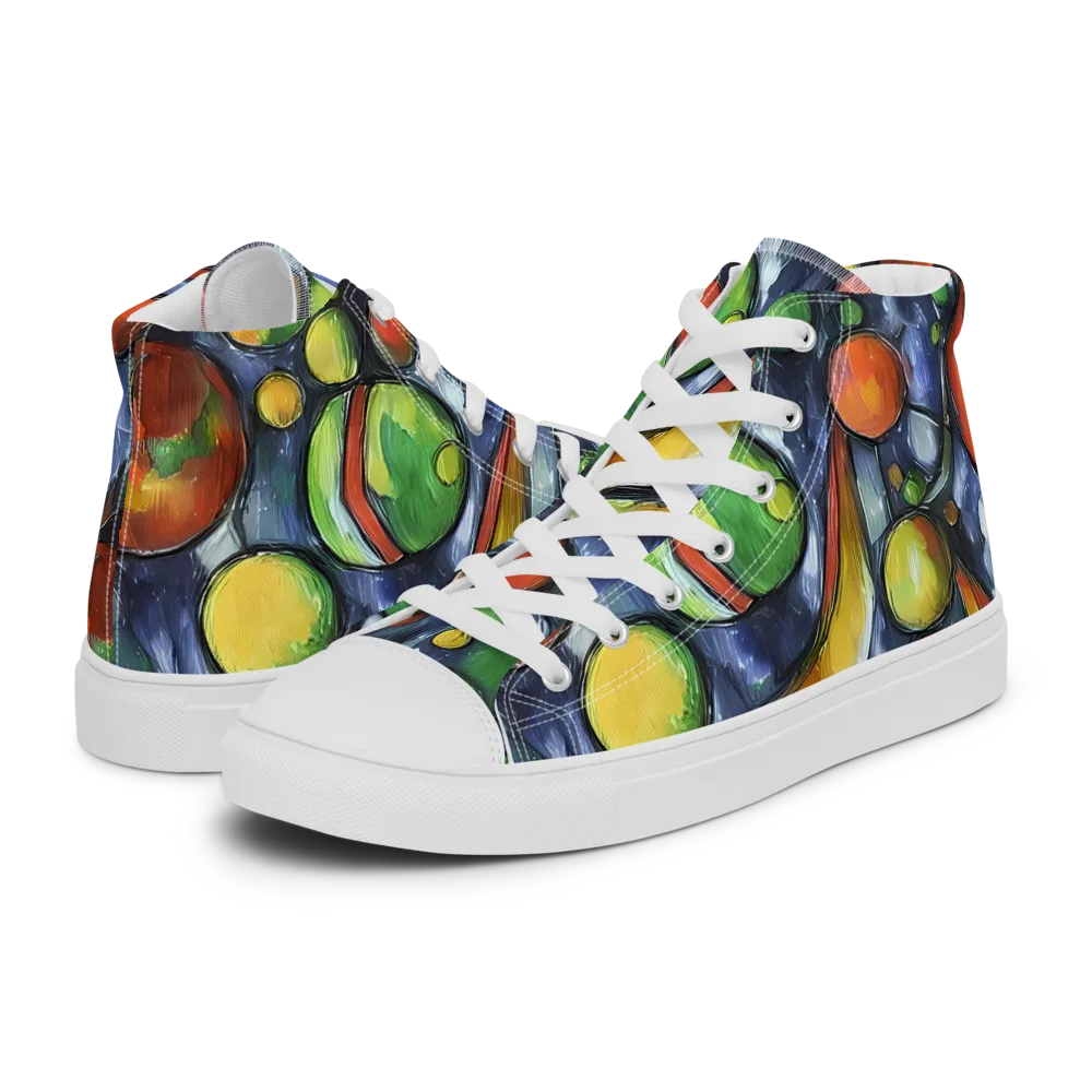 Jewel Tide on Men's High Top Canvas Shoes — Left