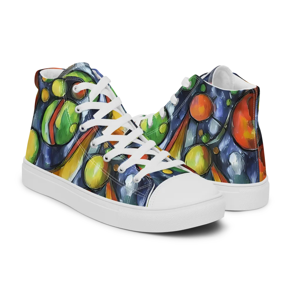 Jewel Tide on Men's High Top Canvas Shoes — Right