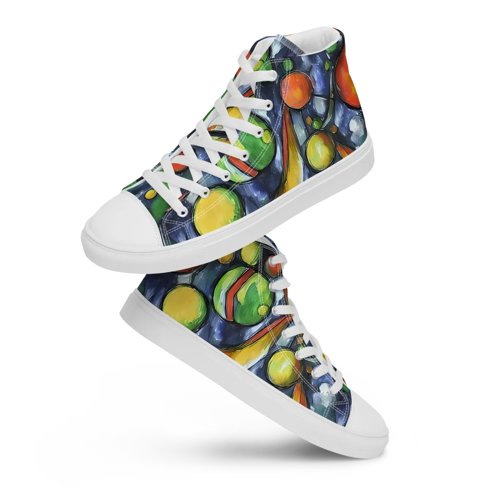 Jewel Tide on Men's High Top Canvas Shoes — Front