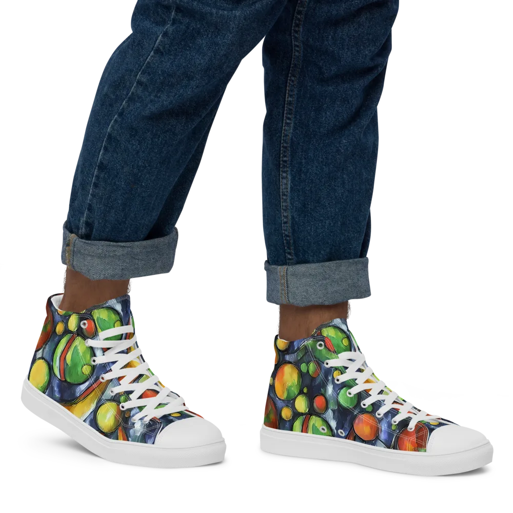 Jewel Tide on Men's High Top Canvas Shoes — Right