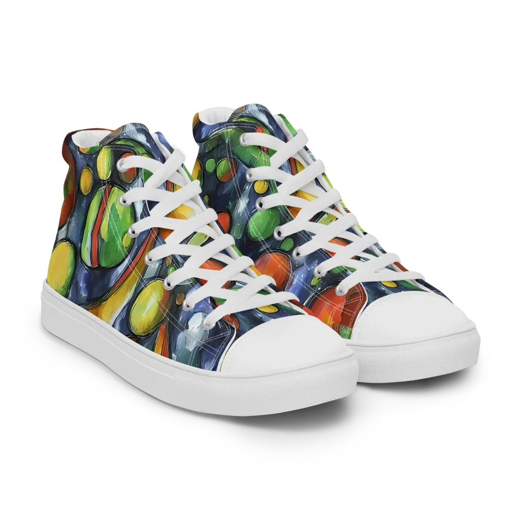 Jewel Tide on Women's High Top Canvas Shoes — Right Front