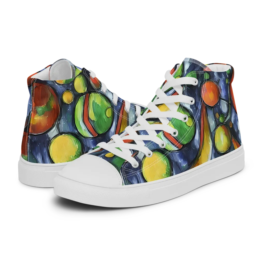 Jewel Tide on Women's High Top Canvas Shoes — Left