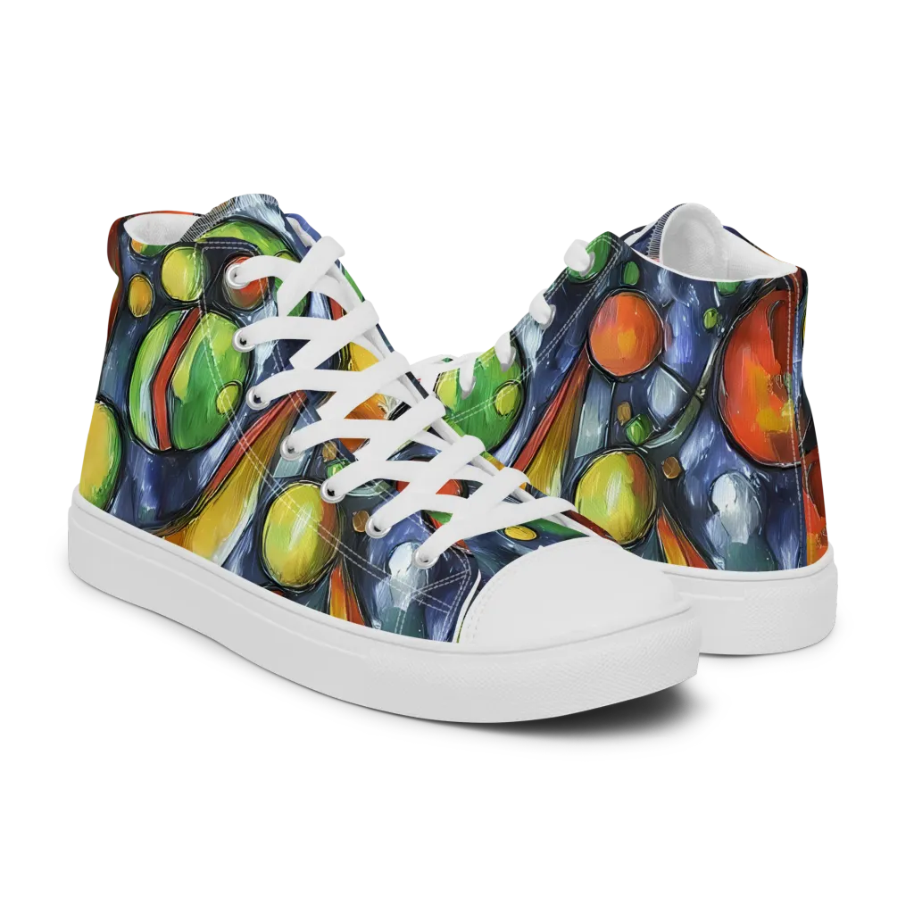 Jewel Tide on Women's High Top Canvas Shoes — Right
