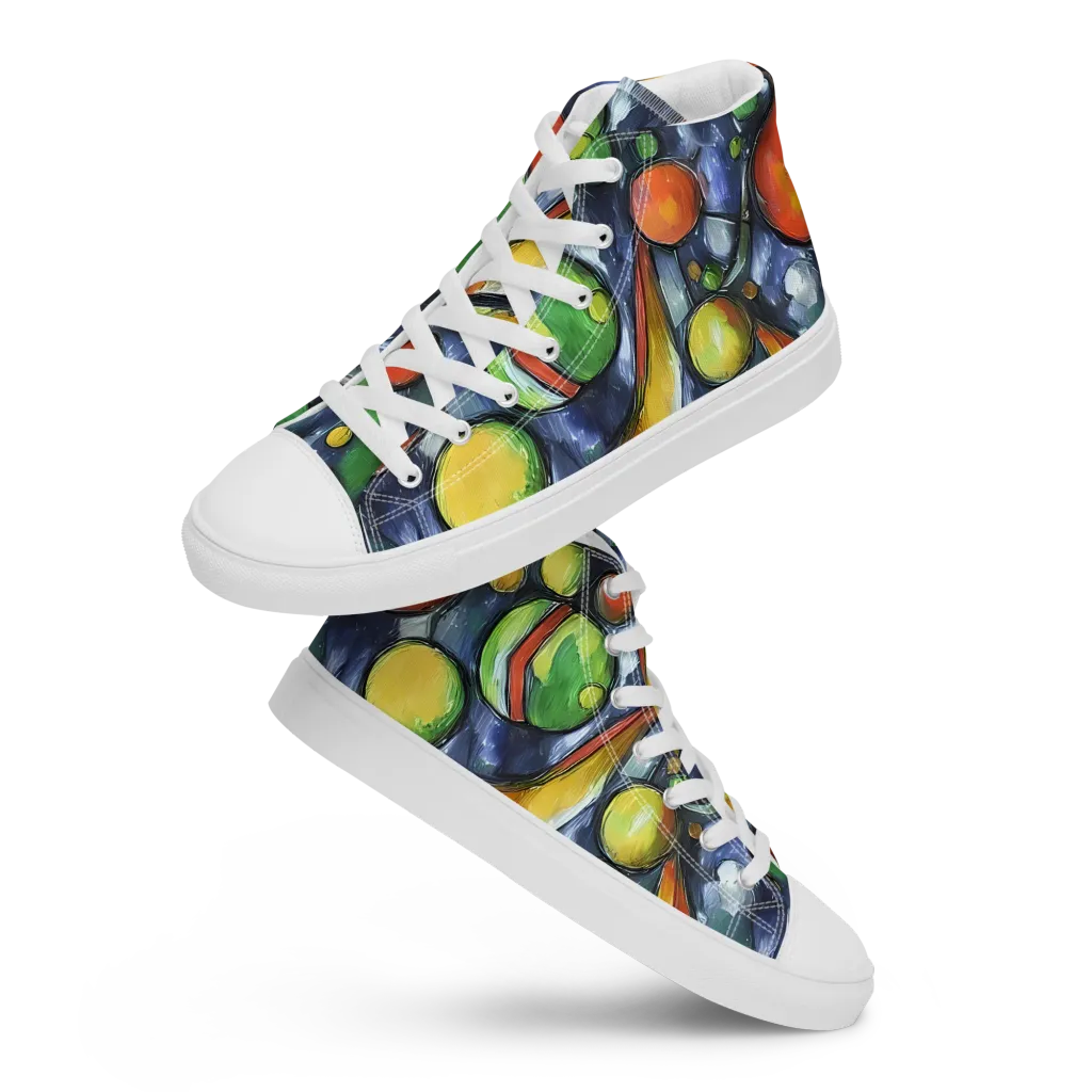 Jewel Tide on Women's High Top Canvas Shoes — Front