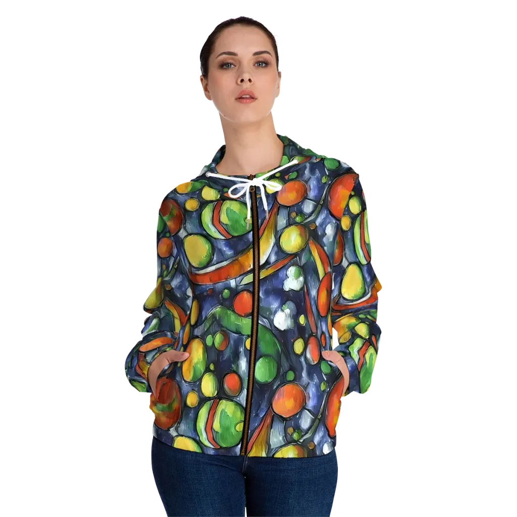 Jewel Tide on Women's Full-Zip Hoodie — Front On Person