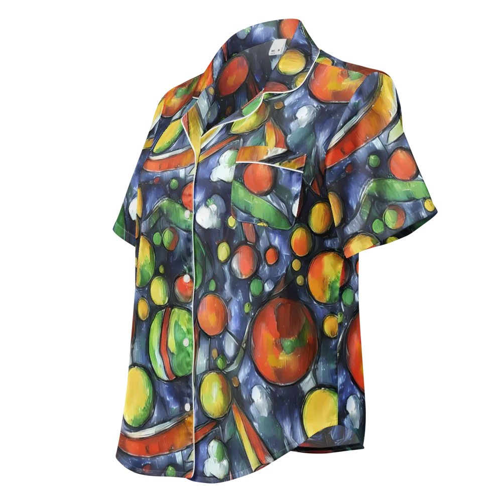 Jewel Tide on Women's Short Sleeve Pajama Top — Left Front
