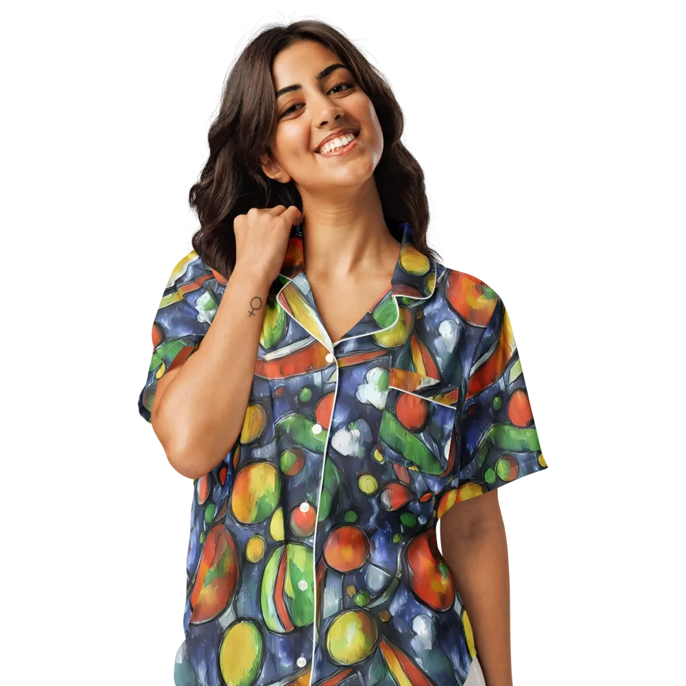 Jewel Tide on Women's Short Sleeve Pajama Top — Front