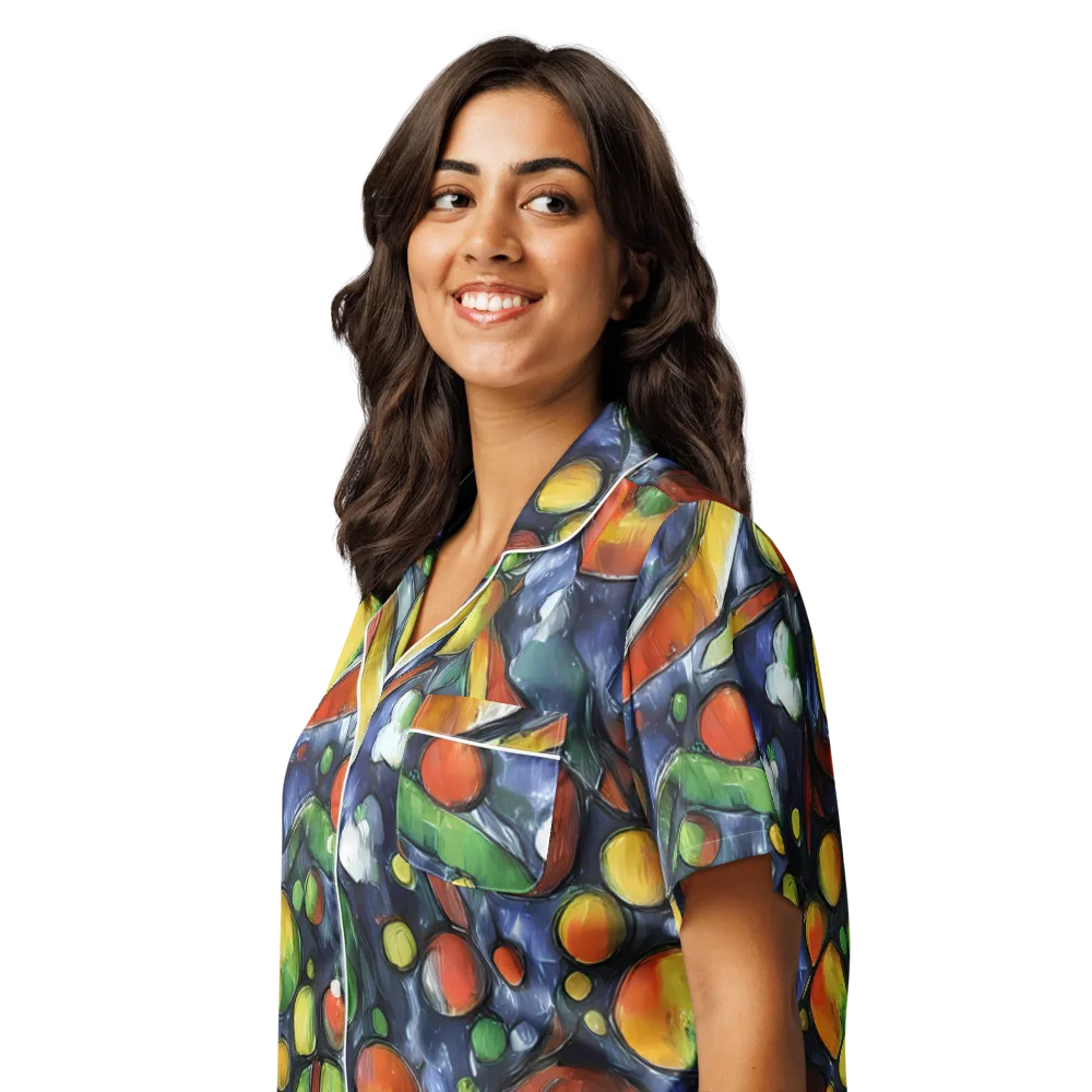 Jewel Tide on Women's Short Sleeve Pajama Top — Left Front