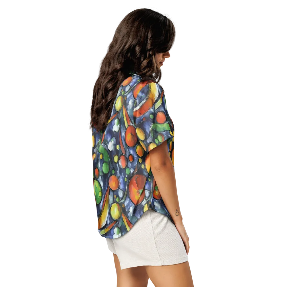 Jewel Tide on Women's Short Sleeve Pajama Top — Right Back
