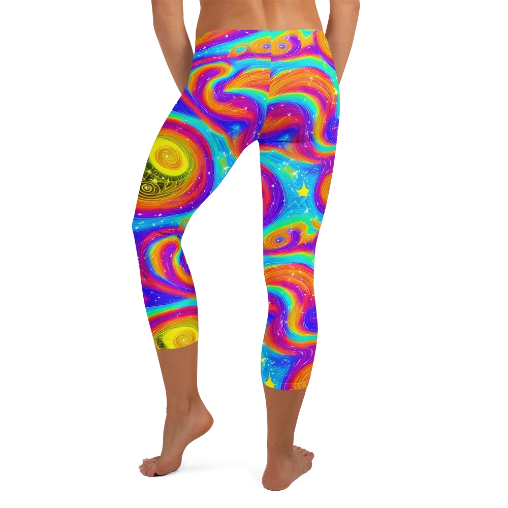 Color Cyclone on Capri Leggings — Back