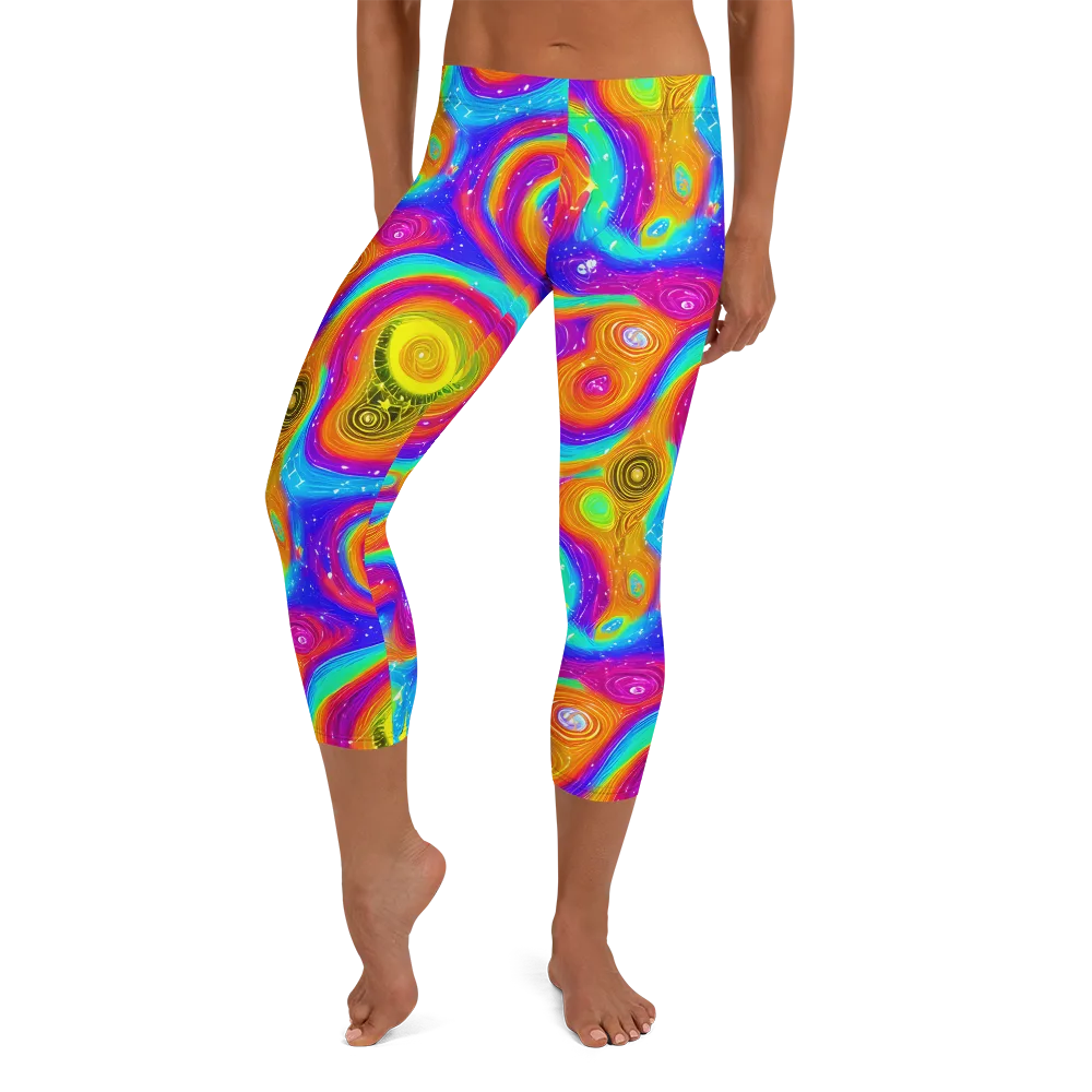 Color Cyclone on Capri Leggings — Front