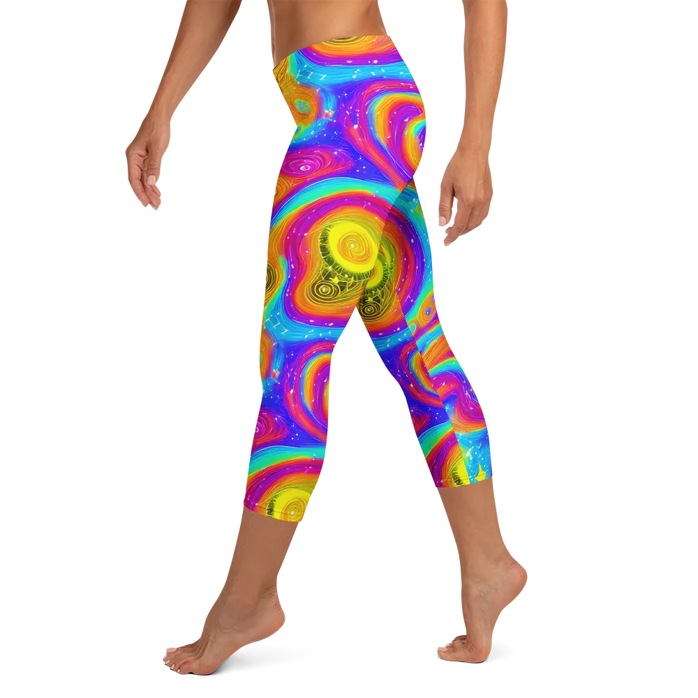 Color Cyclone on Capri Leggings — Left