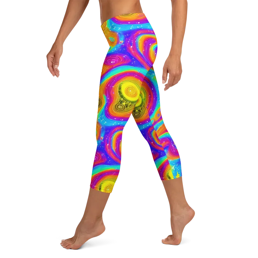 Color Cyclone on Capri Leggings — Left