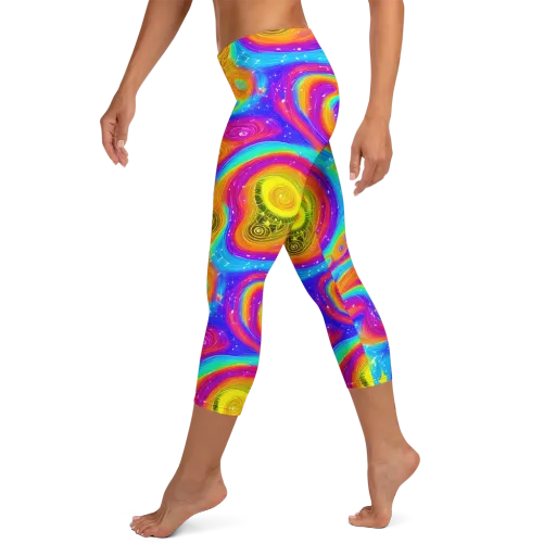 Color Cyclone on a Capri Leggings
