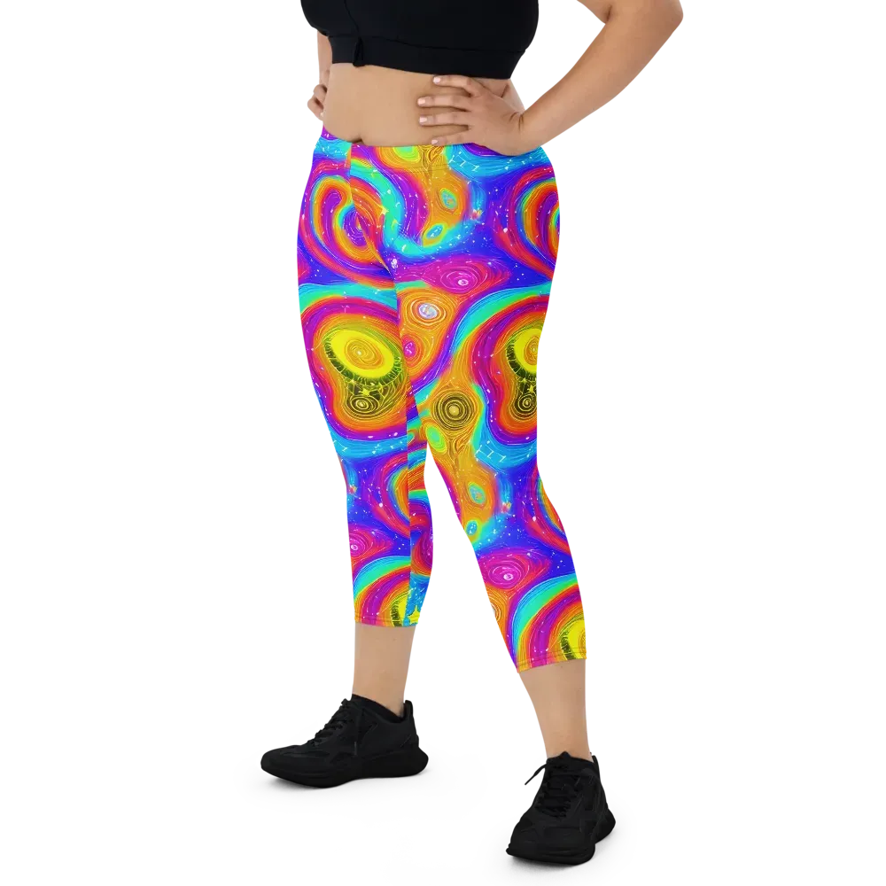 Color Cyclone on Capri Leggings — Front
